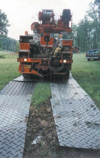 Plastic Alturnamats Used As Ground Protection For Heavy Equipment