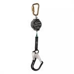 7' Web Retractable, Single Leg with Aluminum Rebar Hook and Steel Carabiner