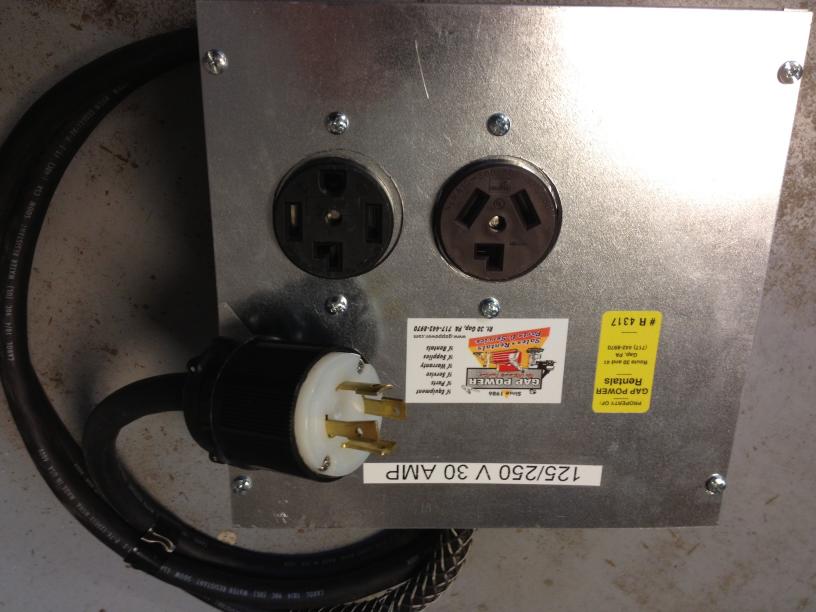 Electrical Adapter Box Rental, 30 Amp, 240 Volt