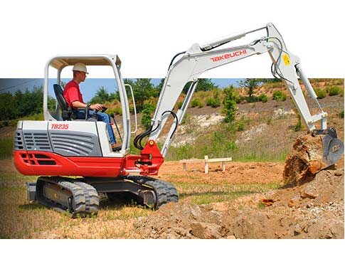 Mini Excavator Digger Rental, 3.5 Ton Takeuchi 11' Depth. 1
