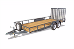  14' Equipment Landscape Trailer Rental, Double Axle, 5000 lb Capacity