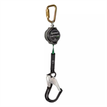 7' Web Retractable, Single Leg with Aluminum Rebar Hook and Steel Carabiner